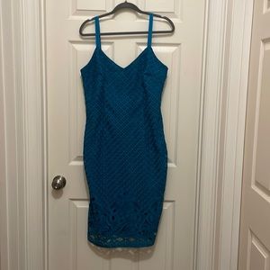 White House Black Market Blue Lace Dress